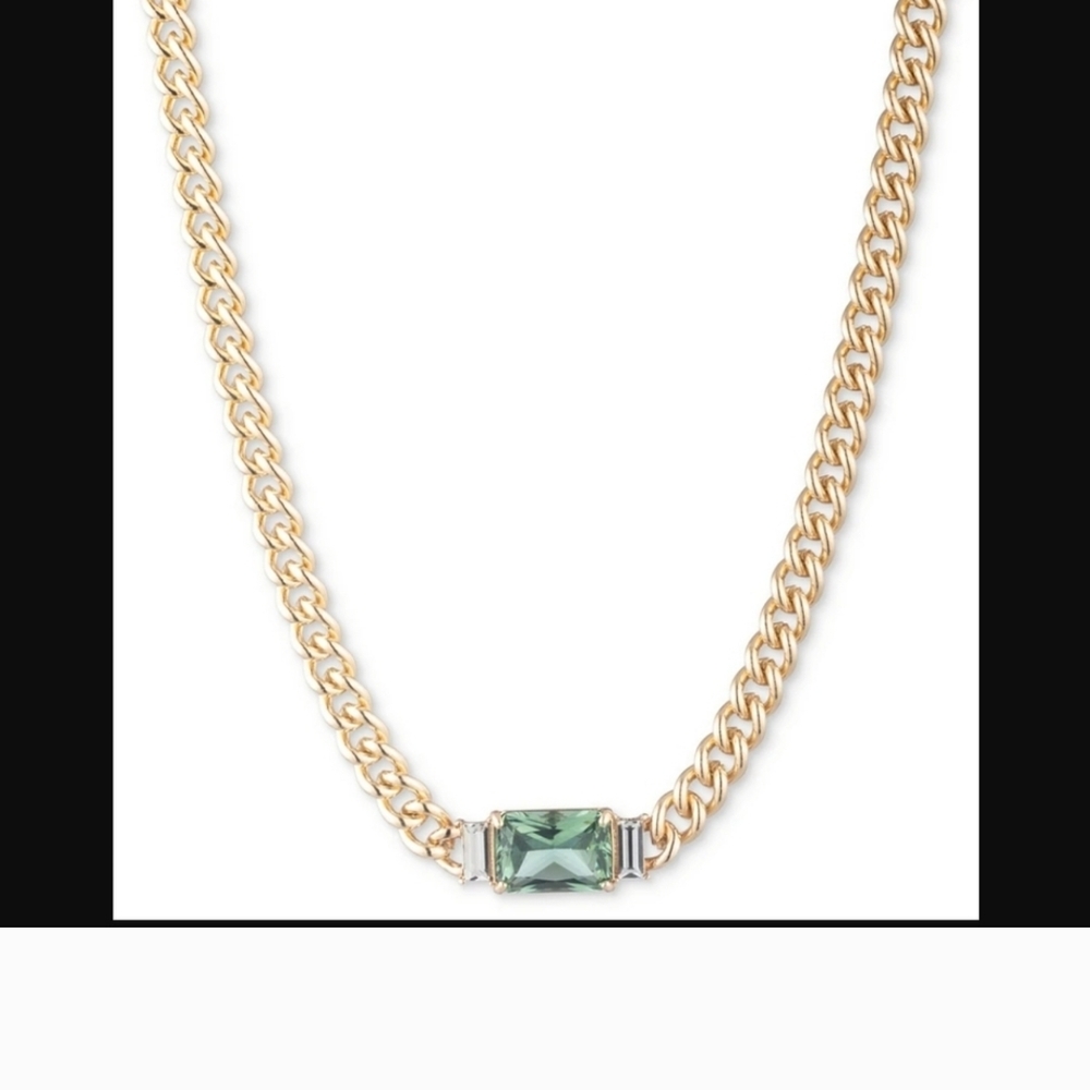Ralph Lauren Gold and Green Gemstone Necklace